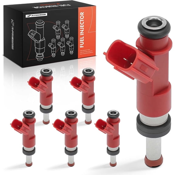 A-Premium Set of 6 Fuel Injectors Compatible with Toyota Camry 2007-2011, RAV4 2006-2012, Highlander 2008-2010 2012-2013, Sienna 2007-2010, Avalon 2005-2012, Venza 2009-2015 & Lexus ES350, RX350