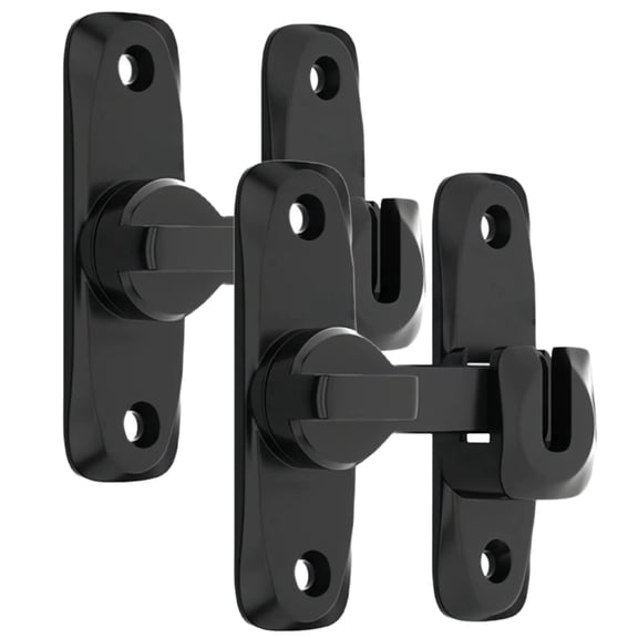 Door Latch Lock 2 Pack Zinc Alloy Snap Lock No Drill or Screw Mount for Bathroom Bedroom Cabinet, Black