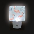 thumbnail image 3 of WOBOGO Flamingo Pattern with Tropical Leaves LED Night Light 2 Pcs Set 0.5 Watt Wall Plug in Dusk to Dawn Automatic Switch Soft White Light, 3 of 7