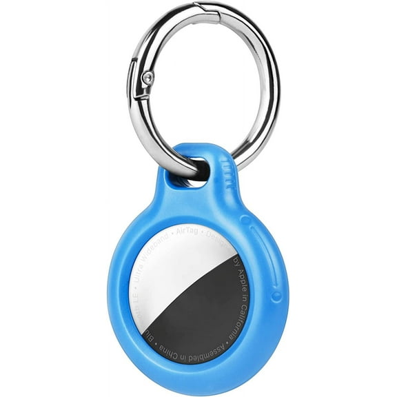 Holder Case for AirTags, Waterproof Protective Case for AirTags, Ultra Light Anti-Scratch Protective AirTag with Keychain, Item Finders for Pets, Luggage, Wallet, Backpacks-Light Blue