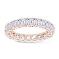 thumbnail image 2 of Asscher Cut White Cubic Zirconia Eternity Band For Women In 14K Rose Gold Plated 925 Sterling Silver (Color: White, Clarity: VVS1-VVS2) -6.5, 2 of 8