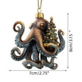 thumbnail image 2 of Kumdkd Christmas Octopus Ornaments, 8 Arm Sea Themed Holiday Hanging Decor with Santa Hats, Resin Christmas Tree Decorations, Set of Festive Collectible Drops for Xmas Wreath and Garland, 2 of 5