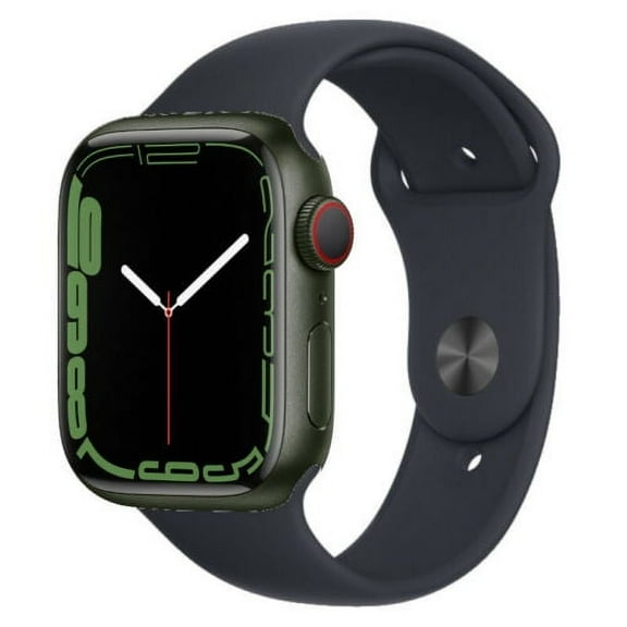 Pre-Owned Apple Watch Series 7 GPS Cellular 45mm Green Aluminium Black Sport Band - Good