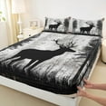 thumbnail image 3 of Manfei Farmhouse Deer Elk Twin Sheet Sets, Woodland Animal Twin Fitted Sheet, Teens Boys Girls Kids Flat Sheet, Microfiber Bedroom Decor, 3 Pieces, 3 of 7