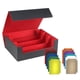 thumbnail image 1 of Caja para baraja de cartas coleccionables Hugo estuche para tarjetas deportivas juguete con 10 divisores de tarjetas forro Negro rojo, 1 of 10
