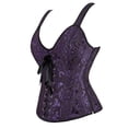thumbnail image 2 of Corset Top With Straps Sexy Floral Corset And Bustiers Jacquard Overbust Corset Plus Size, 2 of 5