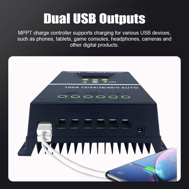 Charge and discharge controller,Auto Rv Lithium Battery 100a Solar Battery Dual Lcd Display Dual Usb Display Dual Dazzduo And Solar 12/24/36/48v Nebublu And Usb Auto Battery Lcd And Battery And 100a
