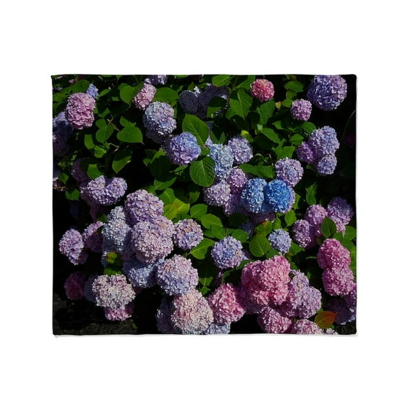 CafePress - Purple, Blue, And Pink Hydrangeas Throw Blanket - Soft Fleece Throw Blanket, 50"x60" for All Ages