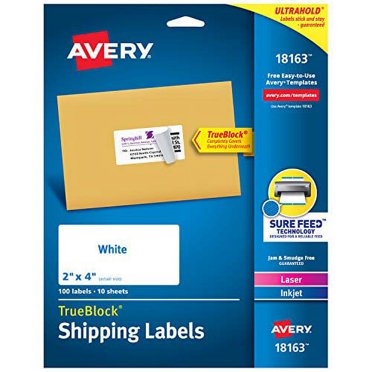 Avery Printable Bag Toppers with Bags, Permanent Adhesive, 1-3/4" x 5 ...