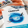 thumbnail image 3 of Canson Graduate Watercolor Paper Pad, Foldover Binding, (117lb/250g), 20 Sheet, 5.5" x 8.5", 3 of 8