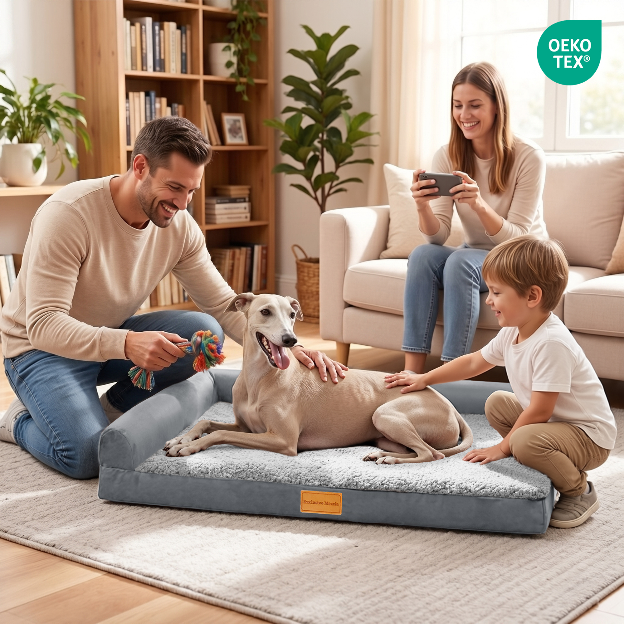 Exclusivo Mezcla L-Shaped Orthopedic Pet Couch, 42x28" photo 2
