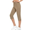 thumbnail image 6 of Tauxra High Waisted Yoga Capri Pants with Pockets for Women, Stretchy Workout Capris, Soft Cropped Lounges Trousers, 6 of 8