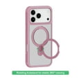 thumbnail image 3 of onn MagSafe Compatible Phone Case with Kickstand for iPhone 17 Pro Max - Pink/Frosted Clear, 3 of 9