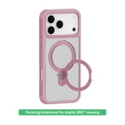 onn MagSafe Compatible Phone Case with Kickstand for iPhone 17 Pro Max - Pink/Frosted Clear