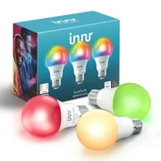 Innr WiFi Bulb A19 White & Color, No Hub Required, Compatible with Alexa and Hey Google, Dimmable RGBW LED Light Bulb A19 with E26 Base, 60W Equivalent, 3-Pack, WAE 780 C-3