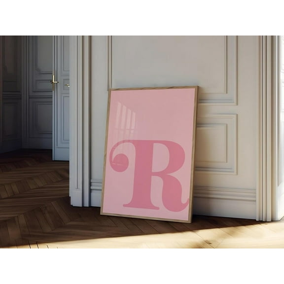 Letter Q Poster, Pink Alphabet Letter Print, Initial Letter Wall Art, Trendy Dorm Room Decor, Girly Nursery Decor, Teen Room Gallery Wall Wall Art Decor For Home Office, 8x12 UNFRAMED