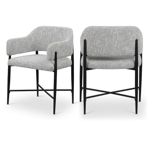 Meridian Furniture Dame Grey Polyester Dining Chair (Set of 2)