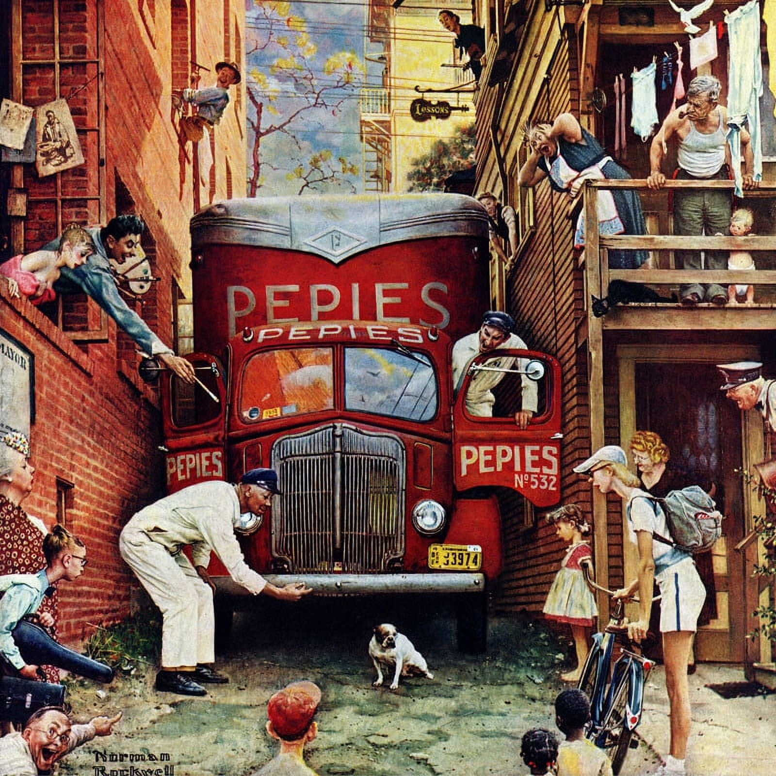 Marmont Hill "Road Block" by Norman Rockwell Painting Print on Canvas