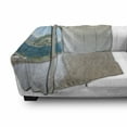 thumbnail image 3 of Modern Soft Flannel Fleece Blanket, Interior of Penthouse Empty Living Room Large Windows Sea Mountains View Art, Cozy Plush for Indoor and Outdoor Use, 60" x 80", White Blue Beige, by Ambesonne, 3 of 6