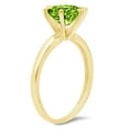 thumbnail image 2 of 1 ct Round Cut Natural Peridot Solitaire 18K Yellow Gold Womens Engagement Ring, 2 of 3