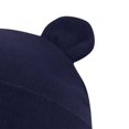 thumbnail image 4 of Lispipm 2pcs Baby Beenie and Glove Set Winter Soft Stretchy Cotton Hats and Mittens Outfit for Newborn Girls Boys Navy 0-6 Months, 4 of 6
