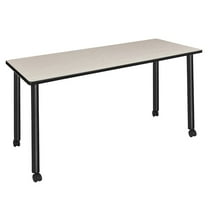 60" x 24" Kee Mobile Training Wood Table- Maple/ Black