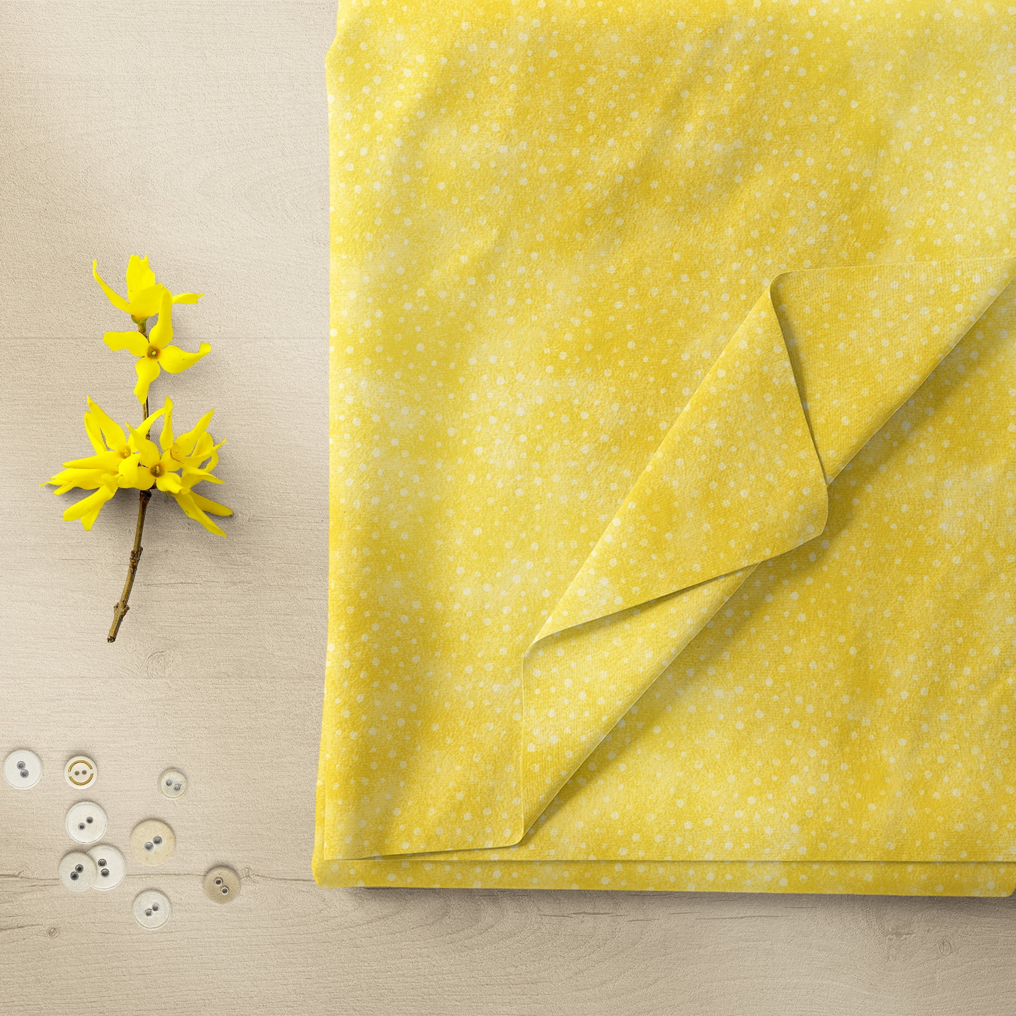 (2 pack) Waverly Inspirations 1 Yard 100% Cotton Norway Dots, Honey Yellow, 44" Wide for Quilting & Sewing