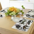 thumbnail image 4 of Ambesonne Sugar Skull Place Mats Set of 4, Ornate Black Cats, Standard Size, Multicolor, 4 of 6