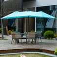 Ainfox 15ft Large Patio Umbrella with Solar Lights, DoubleSided