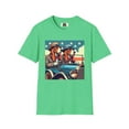 thumbnail image 6 of Mr and Mrs Basset Hounds Olde Timey Pop Art Unisex Softstyle T-Shirt, 6 of 11
