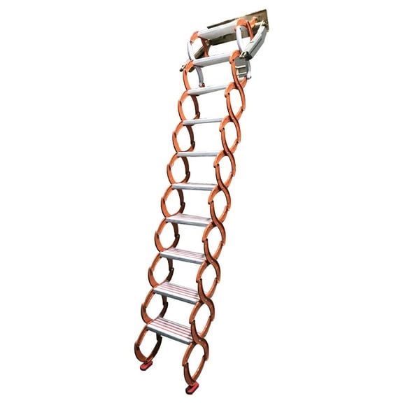 Wall Mounted Loft Wall Ladder Telescopic Folding Ladder Loft Stair Orange