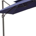 thumbnail image 3 of HomeRoots 485666 11 ft. Navy Blue Polyester Square Tilt Cantilever Patio Umbrella with Stand, 3 of 3