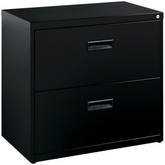 Scranton & Co 2-Drawer Modern Metal Home Office Lateral Filing Cabinet in Black