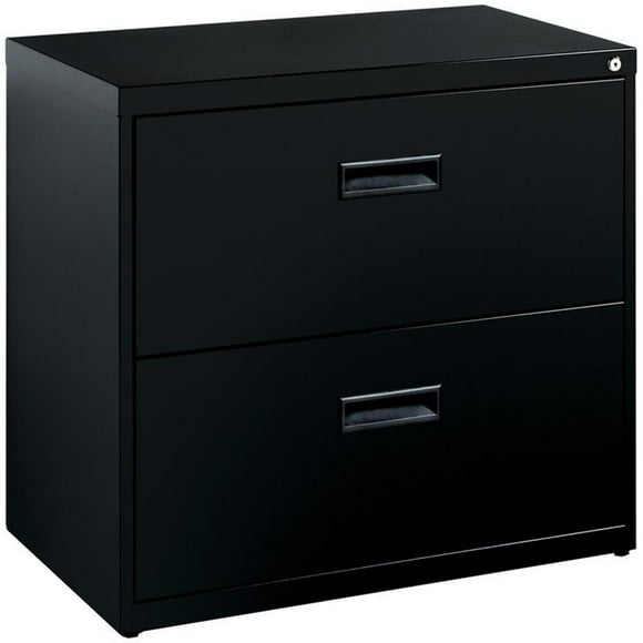 Scranton & Co Classeur Latéral Moderne en Métal pour Bureau à Domicile à 2 Tiroirs, Noir