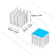 thumbnail image 4 of 15x15x15mm Without or With Thermal Pad Small Cube Size Silver Slotted Aluminum Heatsink Cooler Radiator Silver Without Pad 15pcs, 4 of 6