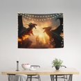 thumbnail image 2 of Hirioo Castle Cool Fire Dragon Print Tapestry Lightweight Fabric for Bedroom Aesthetic Home Wall Dorm Décor Living Room Decor 29x37 Inch, 2 of 8