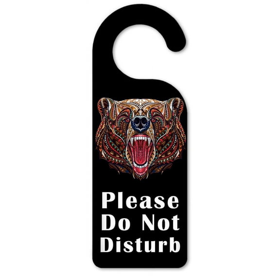 Do Not Disturb Door Knob Hanger Sign - Symmetrical Bear