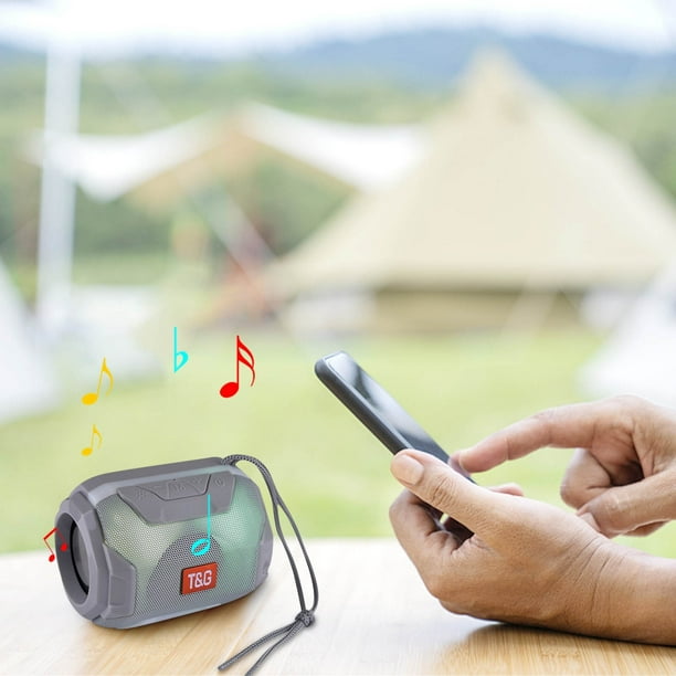 Altavoz portátil Bluetooth inalámbrico que no deja pasar el agua con LED de color luminoso para exteriores, radio inalámbrica.
