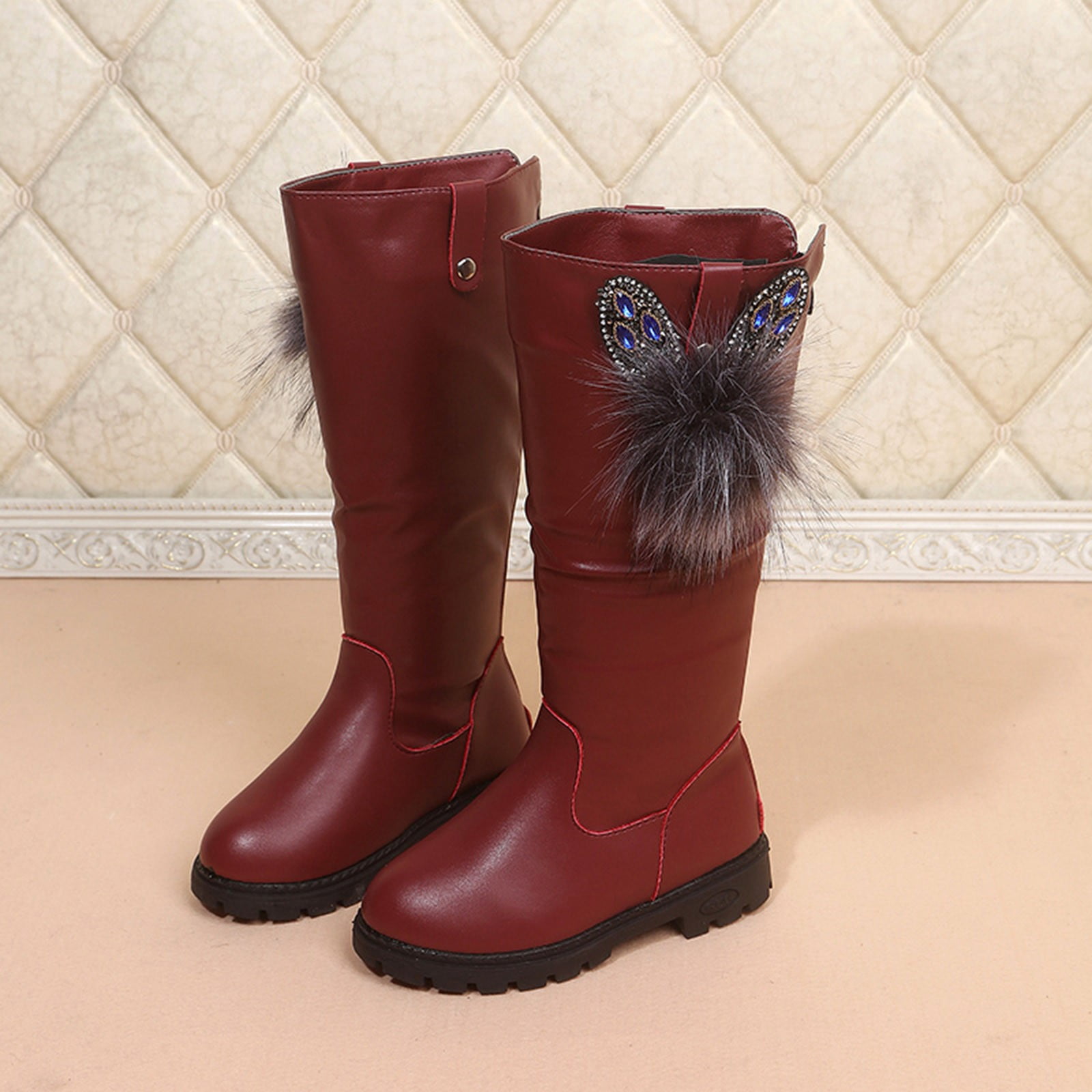 Lujianch Children Shoes Comfortable Soft Sole Boots Fashion High Boots Girls Princess Boots Girls Rain Boots With Designs