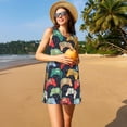 thumbnail image 3 of Cauagu Robe Rétro de Jeu Vidéo pour Femmes, Robes d'Été Sans Manches, Robe Décontractée de Vacances à Col Rond avec 2 Poches, 3 of 7