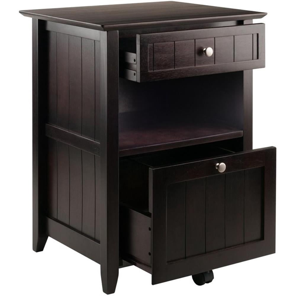 Winsome Burke 2-Drawer Transitional Solid Wood File Cabinet in Coffee
