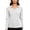 White, variant on Tqcoqu Women's Solid Collared V Neck Long Sleeve Polos Shirts,Soft Casual Work Office Basic Pullover Tops,Black Women's S-XXL