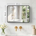 thumbnail image 2 of Gianna Anti-Fog Bathroom Wall Mirror – 16" x 20" Shatterproof Vanity Mirror with Rectangular Metal Frame, Black, 2 of 5