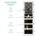 thumbnail image 4 of Best Choice Products 6-Tier Standing Mirror Lockable Storage Organizer Cabinet Armoire w/ LED Lights - White, 4 of 8