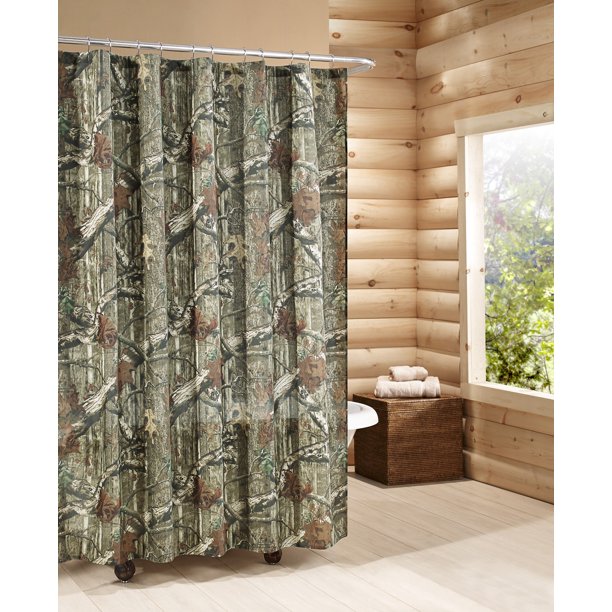 Camouflage Fabric Shower Curtain, Break Up Infinity, Mossy Oak