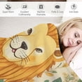 thumbnail image 3 of JEUXUS Lion Blanket Gifts -  Cute Throw Blanket for Kids &amp; Adults - Orange Soft Fuzzy Blankets for Couch, Sofa, 3 of 6
