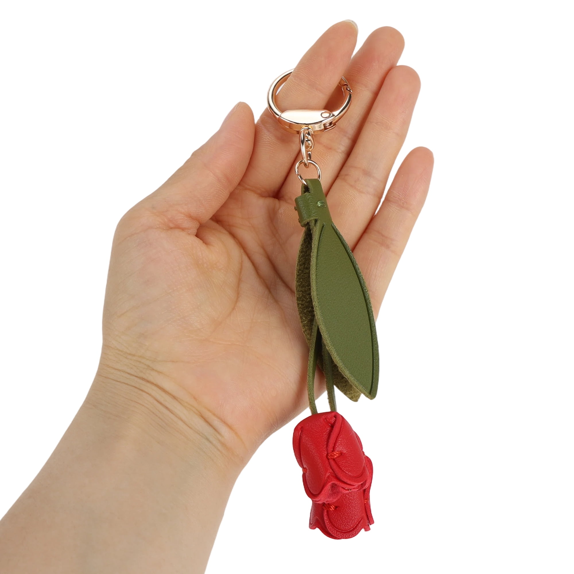 Unique Bargains Colorful Flower Leaf Handbag Charm For Any Occasion 1 Pc Red