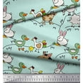 thumbnail image 2 of Soimoi Silk Fabric Bird & Animals Cartoon Decor Fabric Printed Yard 42 Inch Wide, 2 of 3