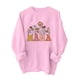 thumbnail image 5 of Penkiiy Mujeres de manga larga Mama Sudaderas de cuello redondo Suéter de cuello suelto blusa ligera Tops XS Pink, 5 of 7