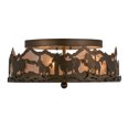 thumbnail image 6 of Meyda Tiffany 164280 Running Horses 3 Light 16" Wide Semi-Flush Drum Ceiling Fixture -, 6 of 7